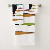 ミッドセンチュリーブラックキャットデザイン バスタオルセット (インサイチュ)