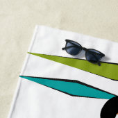 ミッドセンチュリーブラックキャットデザイン ビーチタオル (インサイチュ)