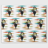 ミッドセンチュリーブラックキャットデザイン ラッピングペーパー (フラット)