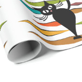 ミッドセンチュリーブラックキャットデザイン ラッピングペーパー (ロールコーナー)