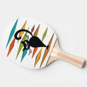 ミッドセンチュリーブラックキャットデザイン 卓球ラケット (横)