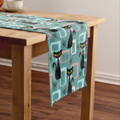 ミッドセンチュリーブラックキャットパターン ショートテーブルランナー (インサイチュ)