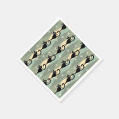 ミッドセンチュリーブラックキャットパターン スタンダードカクテルナプキン (角)