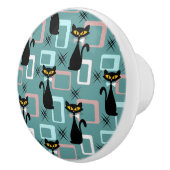 ミッドセンチュリーブラックキャットパターン セラミックノブ (右)