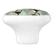 ミッドセンチュリーブラックキャットパターン セラミックノブ (側面)