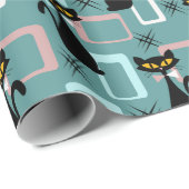 ミッドセンチュリーブラックキャットパターン ラッピングペーパー (ロールコーナー)