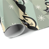 ミッドセンチュリーブラックキャットパターン ラッピングペーパー (ロールコーナー)