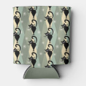 ミッドセンチュリーブラックキャットパターン 缶クーラー (正面)