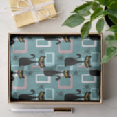 ミッドセンチュリーブラックキャットパターン 薄葉紙 (ギフト)