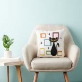 ミッドセンチュリーブラックキャット クッション (椅子)