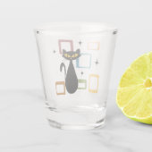 ミッドセンチュリーブラックキャット ショットグラス (裏面)