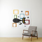 ミッドセンチュリーブラックキャット タペストリー (インサイチュ(横))