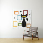 ミッドセンチュリーブラックキャット タペストリー (インサイチュ)