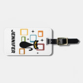 ミッドセンチュリーブラックキャット ラゲッジタグ (正面横)