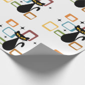 ミッドセンチュリーブラックキャット ラッピングペーパー (角)