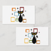 ミッドセンチュリーブラックキャット 名刺 (正面/裏面)