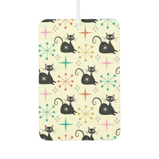 ミッドセンチュリーブラックスターバスト猫 カーエアーフレッシュナー (正面)