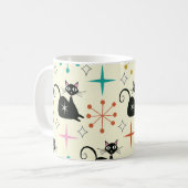 ミッドセンチュリーブラックスターバスト猫 コーヒーマグカップ (正面左)