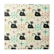 ミッドセンチュリーブラックスターバスト猫