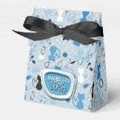 ミッドセンチュリーブルーハートキャッツ誕生日 フェイバーボックス (正面サイド)