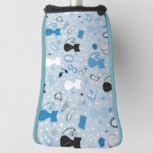 ミッドセンチュリーブルーハートネコ ゴルフヘッドカバー (回転90)