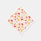 ミッドセンチュリーブーメランとカラフルスターバスト スタンダードカクテルナプキン (角)