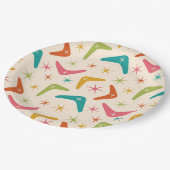 ミッドセンチュリーブーメランとレトロスターバスト ペーパープレート (アングル)