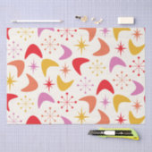 ミッドセンチュリーブーメランと原子カラフル星 薄葉紙 (クラフト)