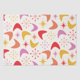 ミッドセンチュリーブーメランと原子カラフル星 薄葉紙