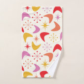 ミッドセンチュリーブーメランと原子スターバスト バスタオルセット (ハンドタオル)