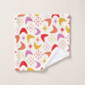 ミッドセンチュリーブーメランと原子スターバスト バスタオルセット (ウォッシュタオル)