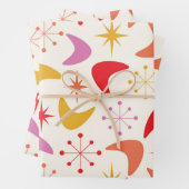 ミッドセンチュリーブーメランと原子星 ラッピングペーパーシート (インサイチュ)