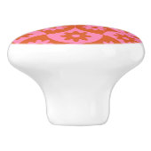 ミッドセンチュリーホタテのピンクとオレンジの花 セラミックノブ (側面)