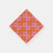 ミッドセンチュリーホタテのピンクオレンジスターバスト スタンダードカクテルナプキン (角)