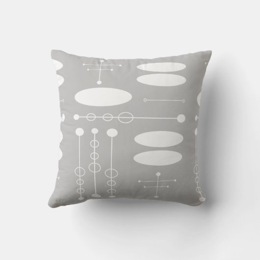 ミッドセンチュリーホワイトグレーオーバル感動的引用文 クッション (裏面)