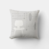 ミッドセンチュリーホワイトグレーパターンチェアシルエット クッション (正面)