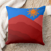 ミッドセンチュリーボホモダンホ抽象芸術赤い山 クッション (ブランケット)