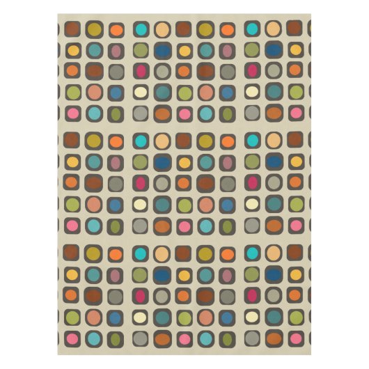 ミッドセンチュリーボモダンタン テーブルクロス (正面)