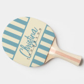 ミッドセンチュリーポロキャンディストライピングウォームアクアアフタヌーン 卓球ラケット (横)