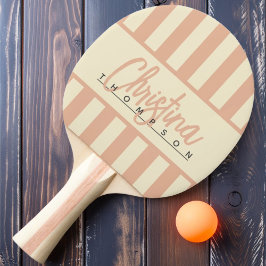 ミッドセンチュリーポロキャンディストライピングスイートピーチネーム 卓球ラケット