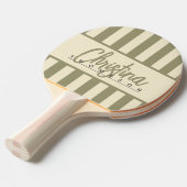 ミッドセンチュリーポロキャンディストライピングセージ牧草地名 卓球ラケット (正面アングル)