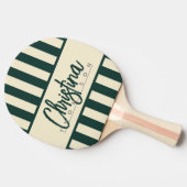 ミッドセンチュリーポロキャンディストライピングセージ緑の名前 卓球ラケット (横)