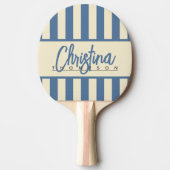 ミッドセンチュリーポロキャンディストライピングバナーカプリブルー 卓球ラケット (正面)