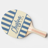 ミッドセンチュリーポロキャンディストライピングバナーカプリブルー 卓球ラケット (横)