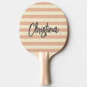 ミッドセンチュリーポロスウィートピーチ色彩の鮮やかー名前 卓球ラケット (正面)