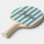 ミッドセンチュリーポロストライピングアクアスプラッシュ色彩の鮮やか名前 卓球ラケット (正面アングル)