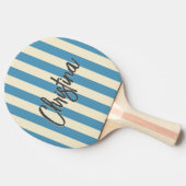 ミッドセンチュリーポロストライピングアクアスプラッシュ色彩の鮮やか名前 卓球ラケット (横)
