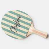 ミッドセンチュリーポロストライピングアクアリーフ色彩の鮮やか名前 卓球ラケット (横)