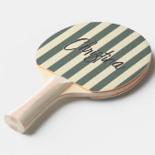 ミッドセンチュリーポロストライピングウォームグレー色彩の鮮やか名 卓球ラケット (正面アングル)
