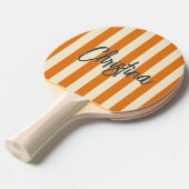 ミッドセンチュリーポロストライピングウォームシトラス色彩の鮮やか名前 卓球ラケット (正面アングル)
